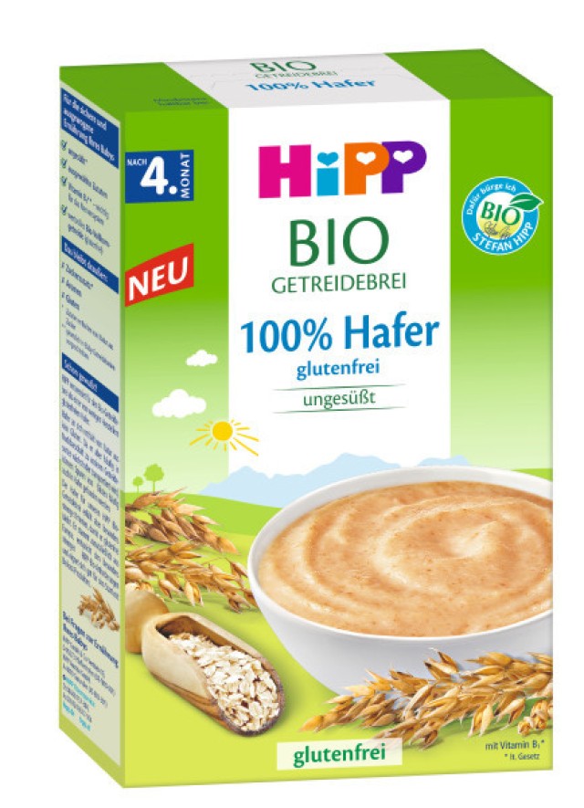 Hipp Κρέμα Βρώμη Χωρίς Γάλα 4o Μήνα 200gr