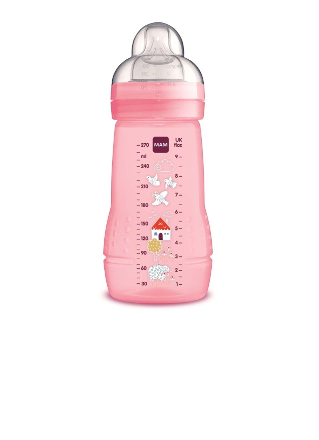 Mam Μπιμπερό Easy Active Baby Bottle Με Θηλή Σιλικόνης 2+ Ροζ Μωβ 270ml