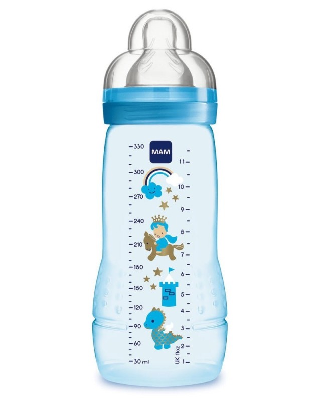 Mam Easy Active Baby Bottle Μπιμπερό Με Θηλή Σιλικόνης 4+ Μπλε 330ml