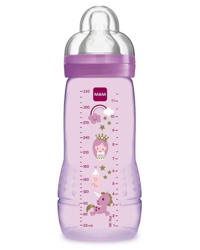 Mam Easy Active Baby Bottle Μπιμπερό Με Θηλή Σιλικόνης 4+ Ροζ 330ml