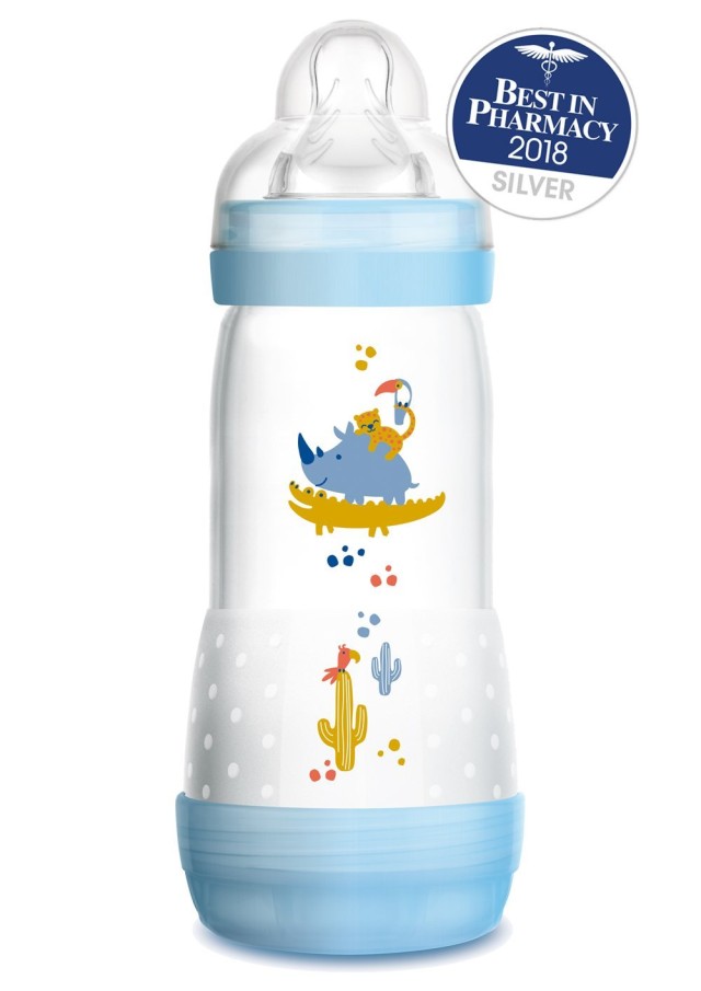 Mam Easy Start Anti Colic Μπιμπερό Με Θηλή Σιλικόνης 4+ Μπλε 320ml