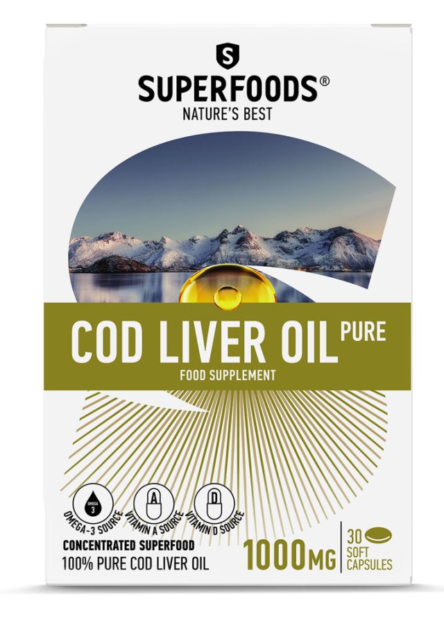 SUPERFOODS COD LIVER OIL PURE 1000mg 30caps 