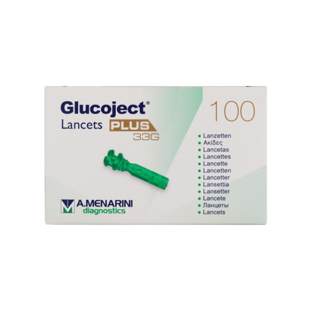 Menarini Glucoject Lancets Plus 33G Ακίδες Μέτρησης Σακχάρου, 100τεμ
