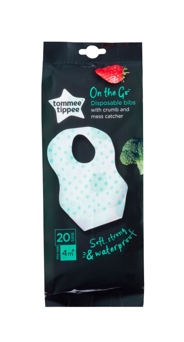 Tommee Tippee On The Go Βρεφικές Σαλιάρες Μιάς Χρήσης 4m+ 20τμχ