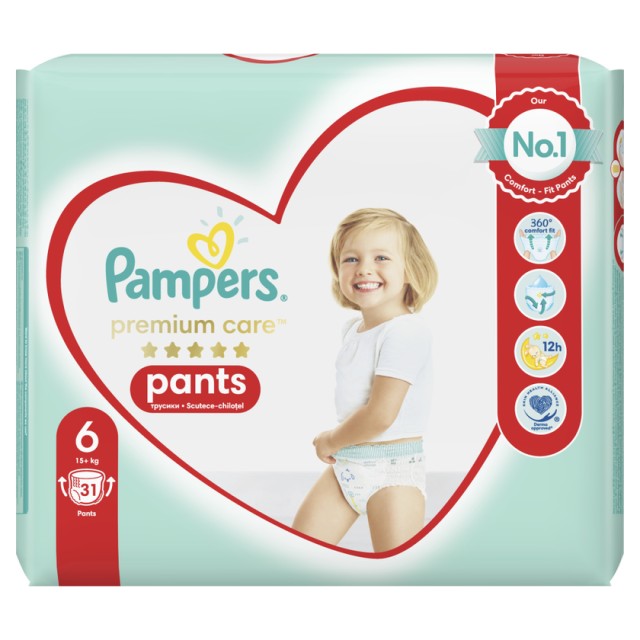 Pampers Premium Care Pants Jumbo No6 (15+kg) 31τμχ