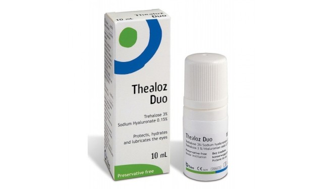 Thea Pharma Hellas Thealoz Duo Drops Οφθαλμικές Σταγόνες Υποκατάστατο Δακρύων με Υαλουρονικό Οξύ 10ml