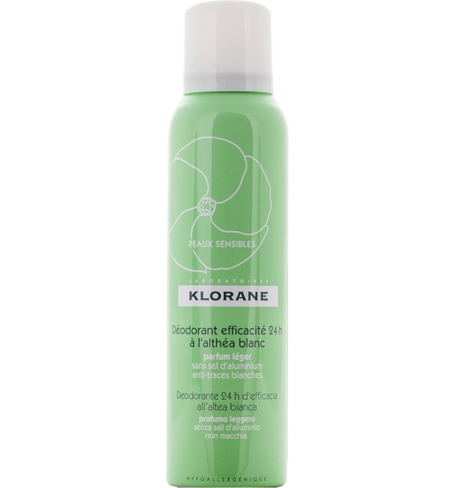 Klorane Efficacite 24h Deodorant Spray Althea Απαλό Αποσμητικό Σπρέι Με Λευκή Αλθέα Χωρίς Άλατα Αλουμινίου 125ml