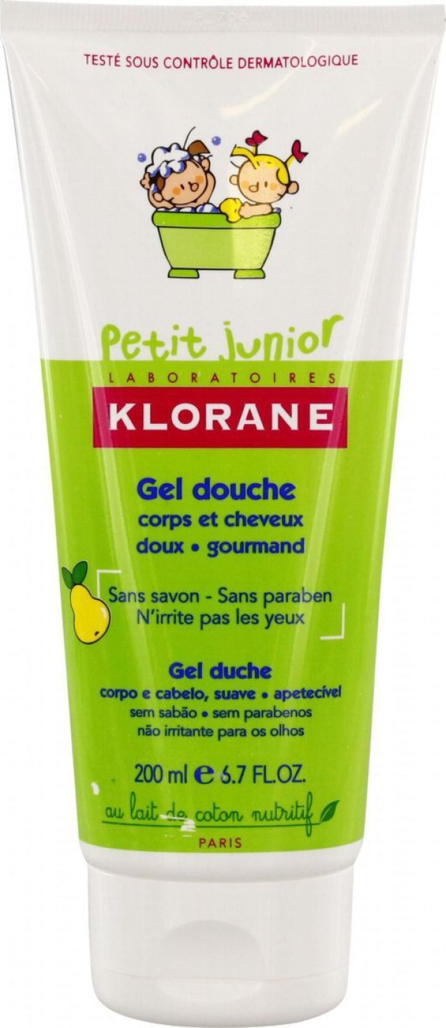 Klorane Gel Douche Corps Et Cheveux Απαλό Παιδικό Ζελ-Ντους Κατά Της Ξηρότητας Για Σώμα & Μαλλιά Με Άρωμα Αχλάδι 200ml