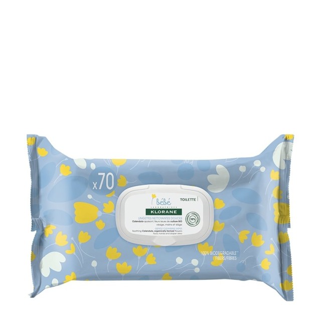 Klorane Bebe Gentle Cleansing Wipes Μωρομάντηλα με Καλέντουλα 70τμχ