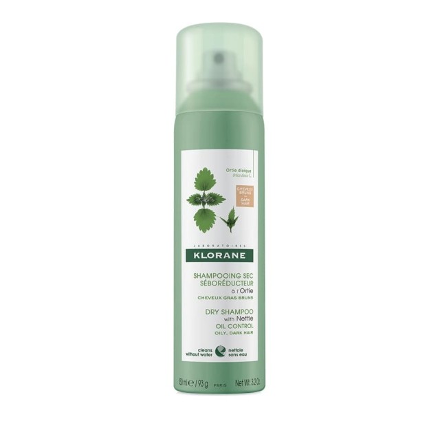 Klorane Ortie Dry Shampoo Ξηρό Σαμπουάν Με Τσουκνίδα Για Καστανά/Μαύρα Λιπαρά Μαλλιά 150ml