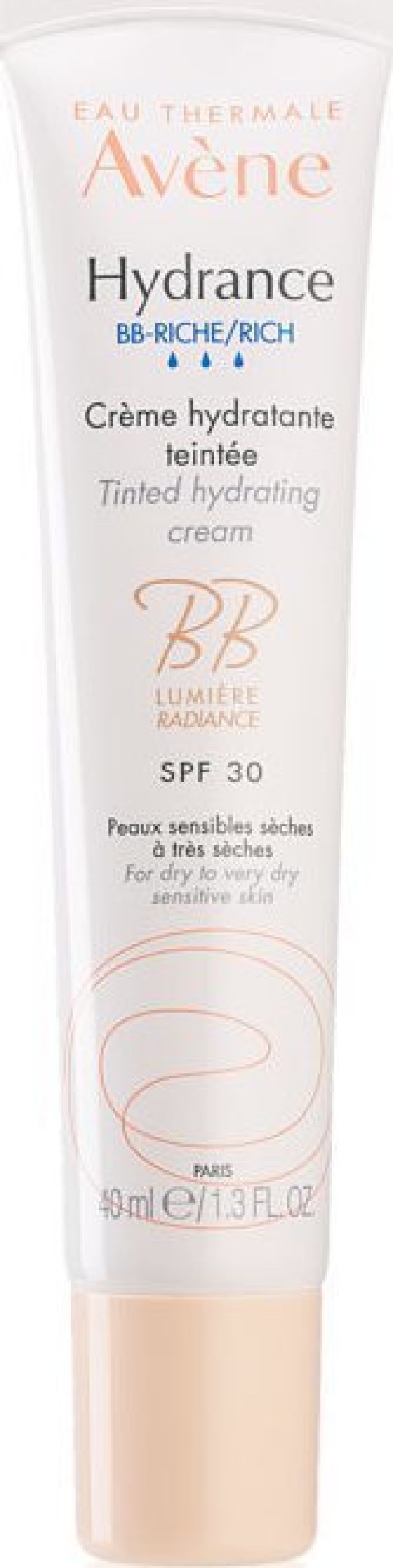 Avene Hydrance BB Riche SPF30 Ενυδατική Κρέμα Πλούσιας Υφής Με Χρώμα 40ml