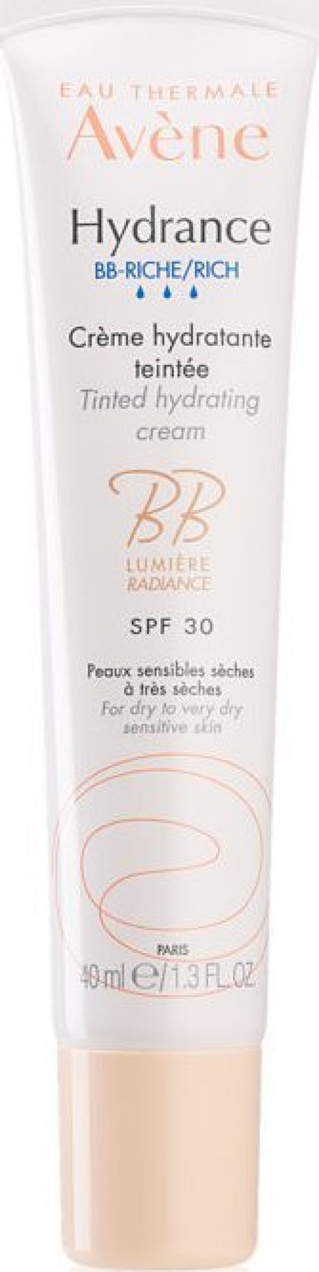 Avene Hydrance BB Riche SPF30 Ενυδατική Κρέμα Πλούσιας Υφής Με Χρώμα 40ml