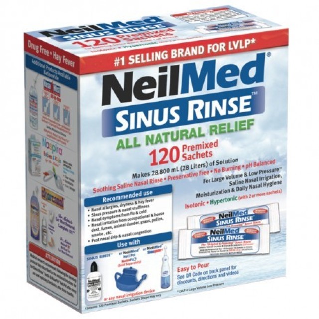 Getremed Neilmed Sinus Rinse Ισοτονικό Διάλυμμα Ρινικών Πλύσεων Γιά Ενήλικες 120φακελίσκοι