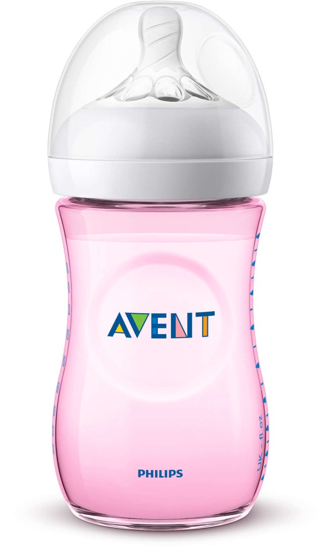 AVENT ΜΠΙΜΠΕΡΟ NATURAL ΘΗΛΗ ΑΡΓΗΣ ΡΟΗΣ 260ml 1m+ ΡΟΖ