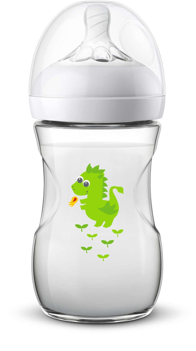 AVENT ΜΠΙΜΠΕΡΟ NATURAL ΘΗΛΗ ΑΡΓΗΣ ΡΟΗΣ 260ml 1m+ ΔΡΑΚΟΣ