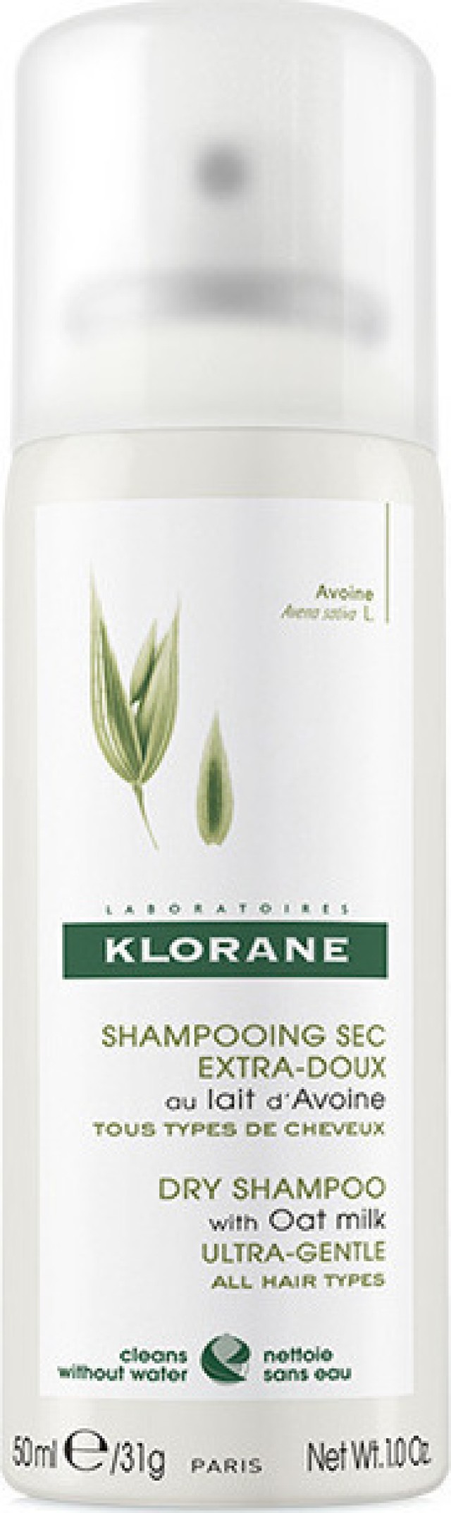 Klorane Dry Shampoo With Oat Milk Ξηρό Σαμπουάν Με Γαλάκτωμα Βρώμης Για Κάθε Τύπο Μαλλιών 50ml