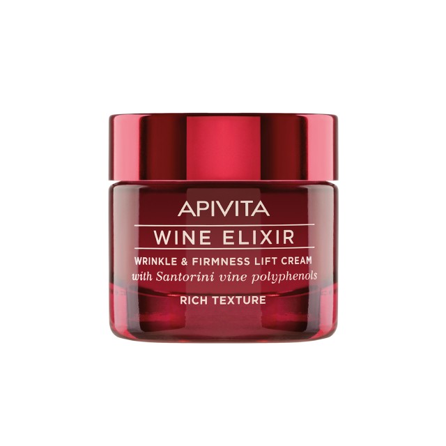 Apivita Wine Elixir Wrinkle & Firmness Lift Rich Day Cream Αντιρυτιδική Κρέμα Για Σύσφιξη & Lifting Πλούσιας Υφής 50ml