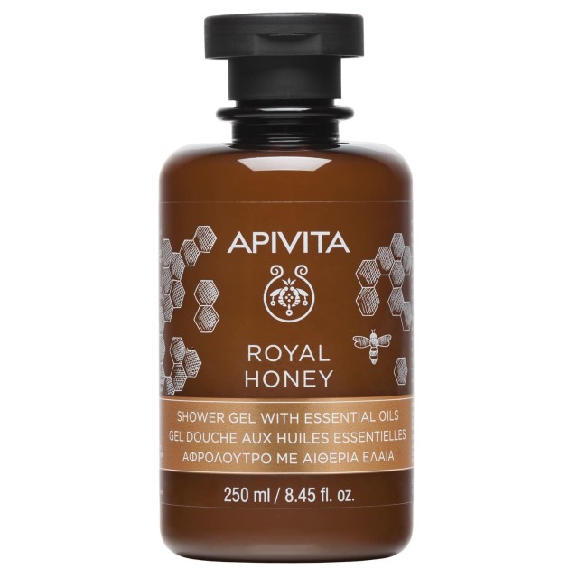 Apivita Royal Honey Shower Gel Essential Oils Κρεμώδες Αφρόλουτρο Mε Αιθέρια Έλαια & Μέλι 250ml