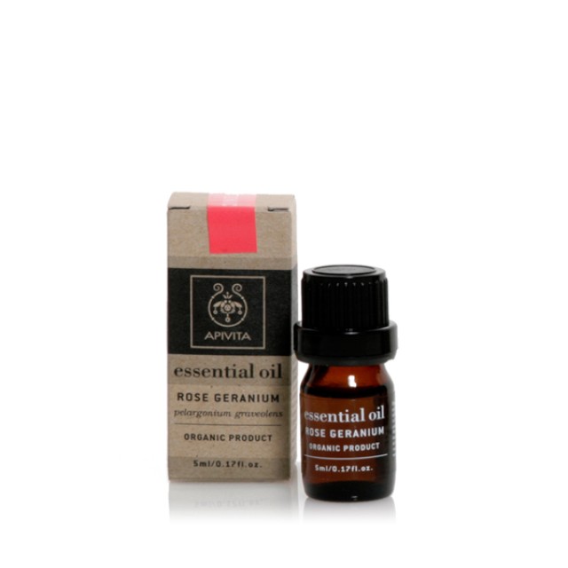 Apivita Essential Oil Rose Geranium Βιολογικό Αιθέριο Έλαιο Γεράνι 5ml