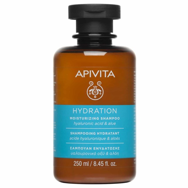 Apivita Hydration Moisturizing Shampoo Σαμπουάν Ενυδάτωσης Με Υαλουρονικό Οξύ & Αλόη Για Όλους Τους Τύπους Μαλλιών 250ml