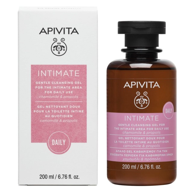 Αpivita Intimate Daily Gel Καθαρισμού Για Την Ευαίσθητη Περιοχή Με Χαμομήλι & Πρόπολη 200ml