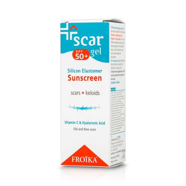 Froika Scar Gel SPF50+ Τζελ Σιλικόνης με Αντιηλιακή Προστασία για Ουλές 15ml
