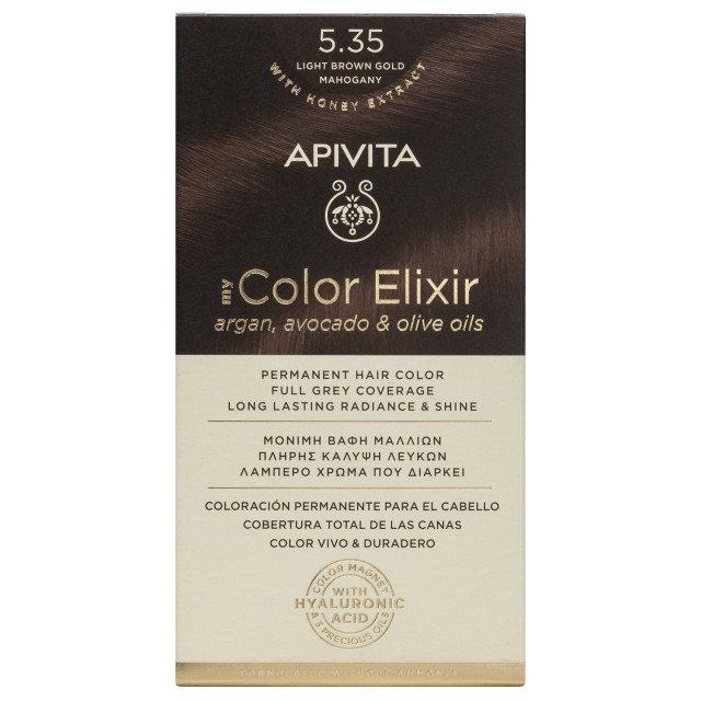 Apivita My Color Elixir 5.35 Βαφή Μαλλιών Καστανό Ανοιχτό Μελί Μαονί