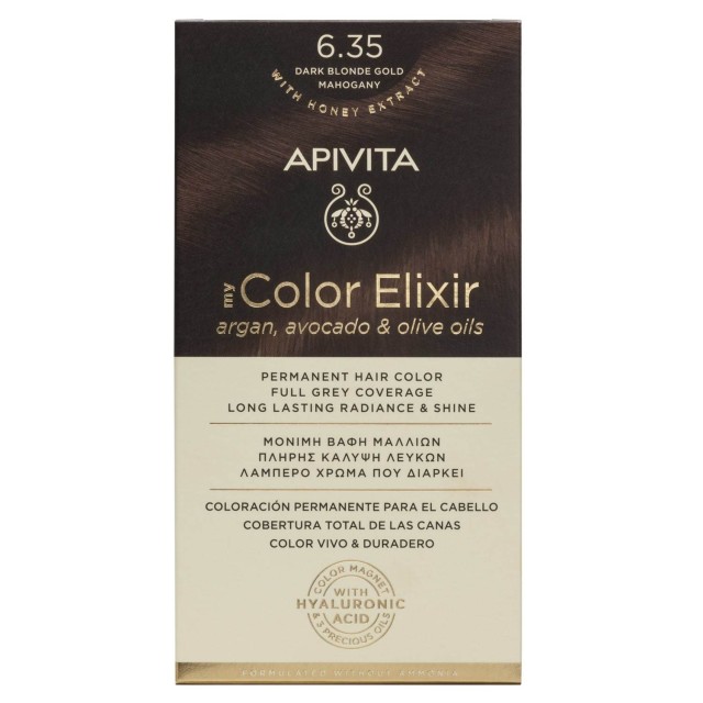 Apivita My Color Elixir 6.35 Βαφή Μαλλιών Ξανθό Σκούρο Μελί Μαονί