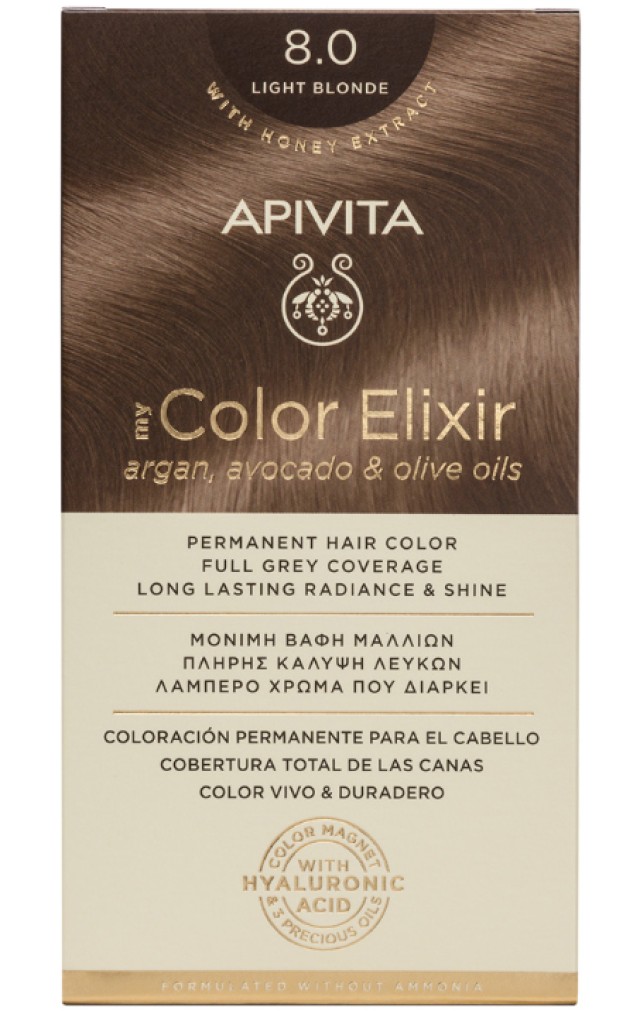 Apivita Μy Color Elixir Βαφή Μαλλιών 8.0 Ξανθό Ανοιχτό