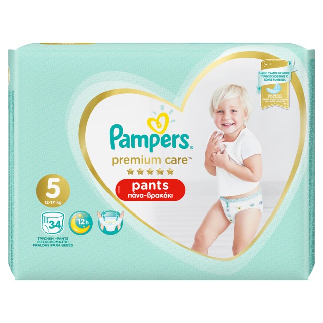 Pampers Premium Care Pants Jumbo No5 (12-17kg) 34τμχ