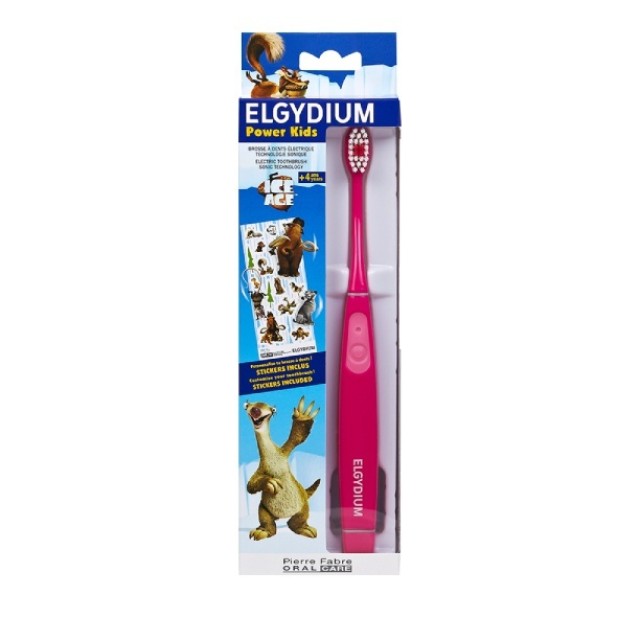 Elgydium Power Kids Ηλεκτρική Οδοντόβουρτσα Ice Age Ροζ