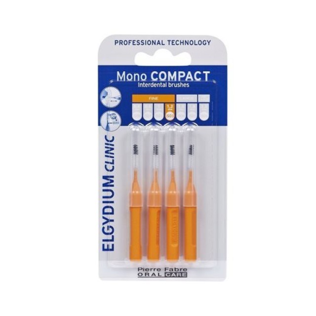 Pierre Fabre Elgydium Clinic Mono Compact Μεσοδόντια Βουρτσάκια Πορτοκαλί 0.6mm 4τμχ