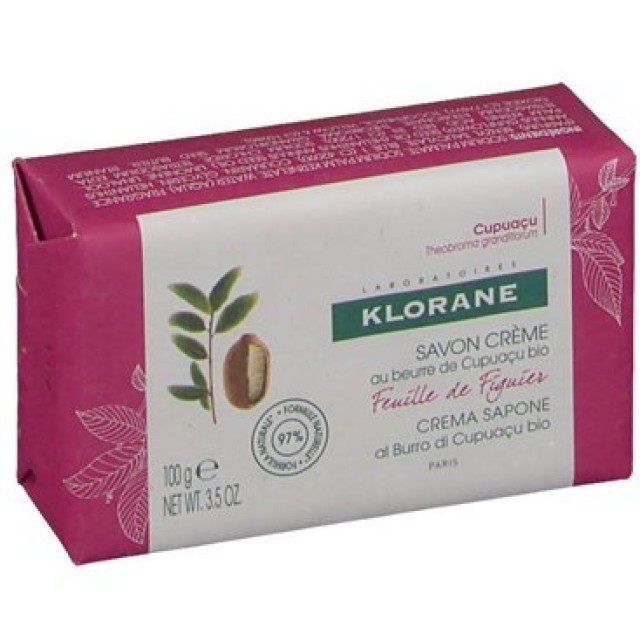 Klorane Cupuacu Savon Creme Feuille De Figuier Κρεμώδες Σαπούνι Aιθέριο Έλαιο Σύκου 100gr