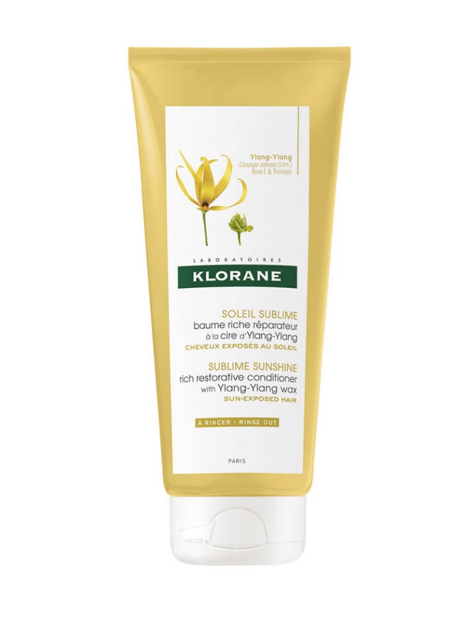 Klorane Sun Radiance Rich Restorative Conditioner Ylang Ylang Wax Επανορθωτική Κρέμα Μαλλιών Για Θρέψη Και Αντηλιακή Προστασία 200ml