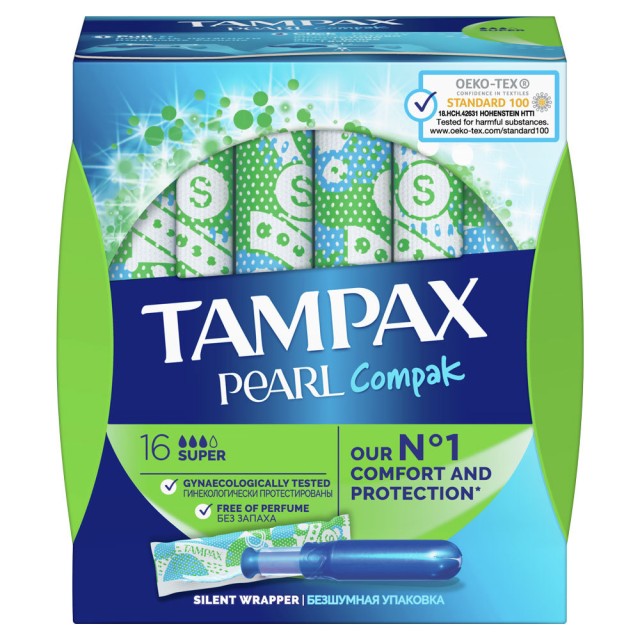 TAMPAX COMPAK PEARL SUPER 16τμχ