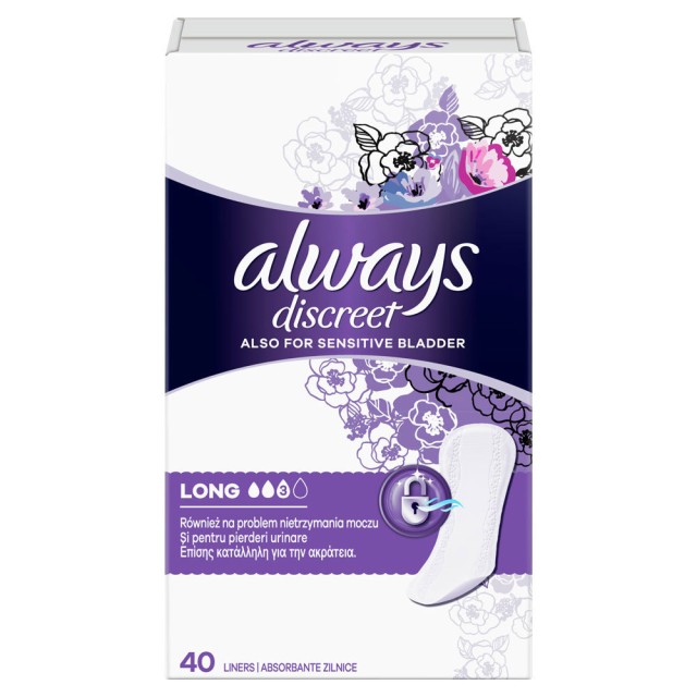 ALWAYS DISCREET LONG No3 40liners