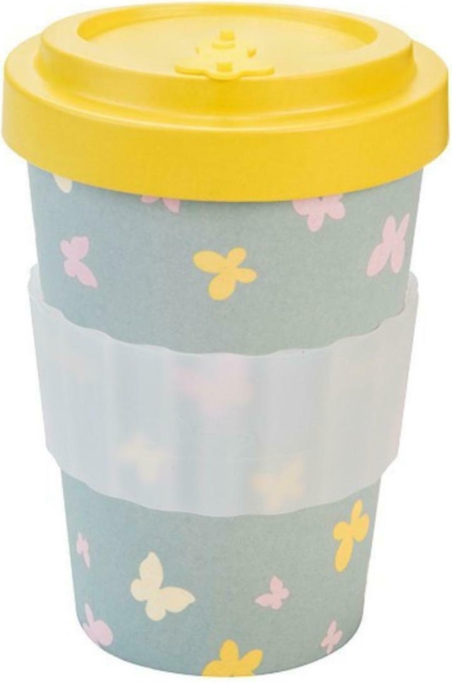 Well Κούπα Bamboo Με Καπάκι Butterflies 400ml