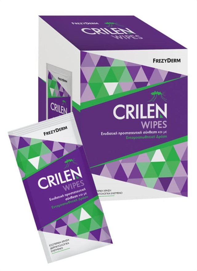 Frezyderm Crilen Ενυδατικά Μαντηλάκια Με Εντομοαπωθητική Δράση 20τμχ