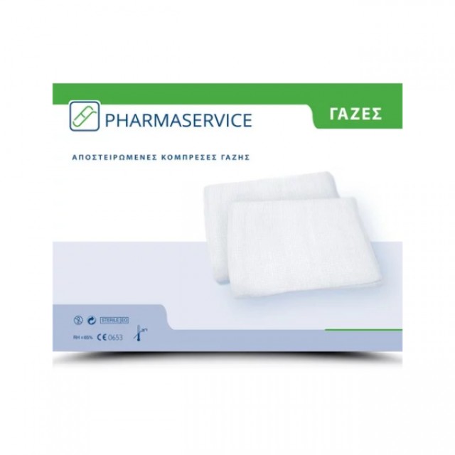 PHARMASERVICE ΓΑΖΕΣ ΑΠΟΣΤΕΙΡΩΜΕΝΕΣ 15X15cm 12τμχ