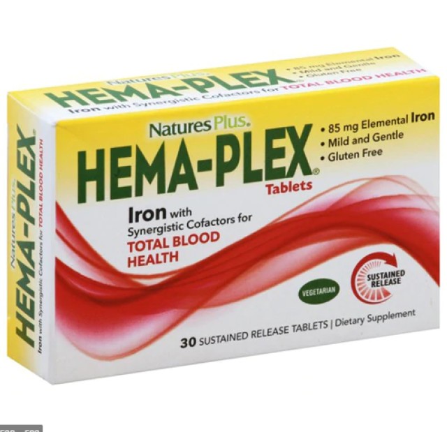 NATURES PLUS HEMA-PLEX ΑΙΜΑΤΙΚΗ ΦΟΡΜΟΥΛΑ 30tabs