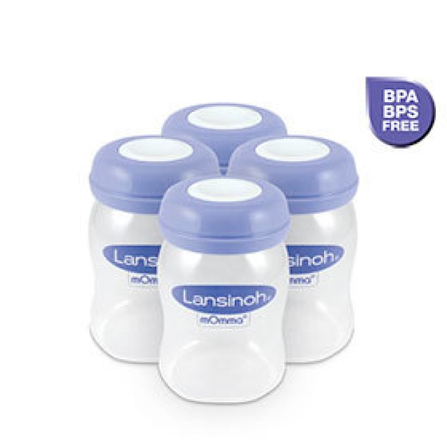 LANSINOH ΜΠΟΥΚΑΛΙ ΑΠΟΘΗΣΗΣ ΜΗΤΡΙΚΟΥ ΓΑΛΑΚΤΟΣ 4x160ml ΜΕ ΦΑΡΔΥ ΣΤΟΜΙΟ