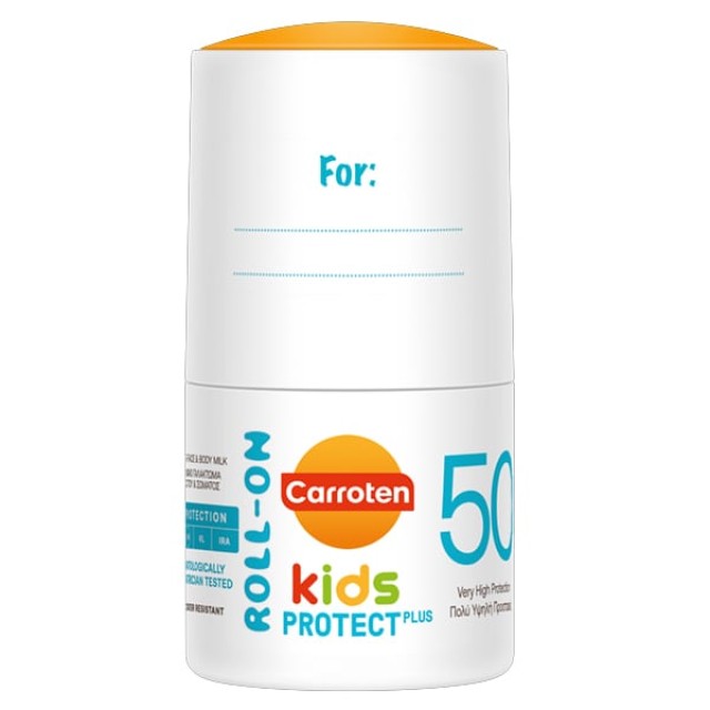 Carroten Kids Protect Plus Roll-On 4D Protection Face & Body Milk SPF50+ Παιδικό Αντηλιακό Γαλάκτωμα για Πρόσωπο & Σώμα, 50ml