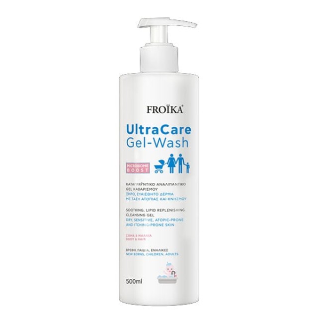 Froika UltraCare Gel Wash Καταπραϋντικό Τζελ Καθαρισμού για Ξηρό, Ευαίσθητο Δέρμα με Τάση Ατοπίας & Κνησμού για Σώμα & Μαλλιά, 500ml