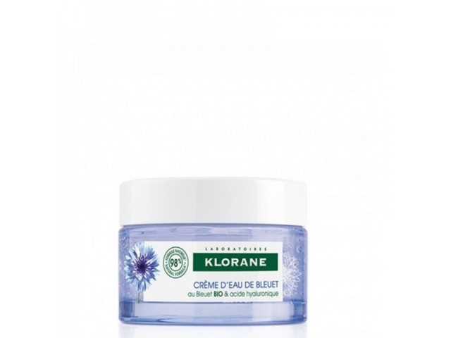 Klorane Cornflower Water Cream With Organic Cornflower & Hyaluronic Acid Ενυδατική Κρέμα Ημέρας Πρoσώπου & Λαιμoύ 50ml