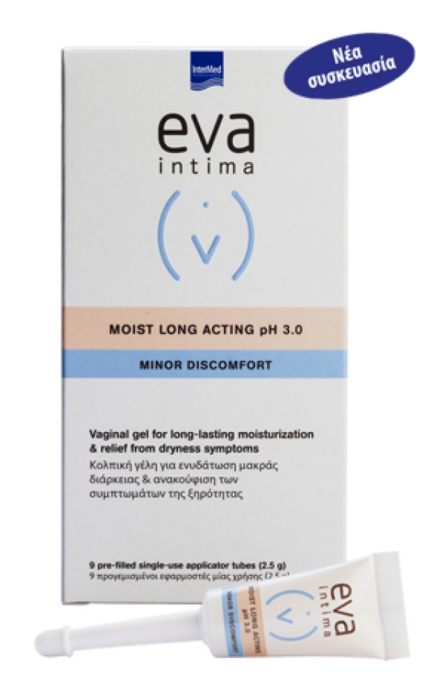 Intermed Eva Intima Moist Long Acting PH3.0 9x2.5gr Προγεμισμένοι Εφαρμοστές Μιας Χρήσης