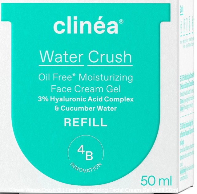 Clinea Water Crush Oil Free Moisturizing Facial Cream Gel Refill Ενυδατική Κρέμα-Gel Προσώπου Ελαφριάς Υφής Ανταλλακτικό 50ml