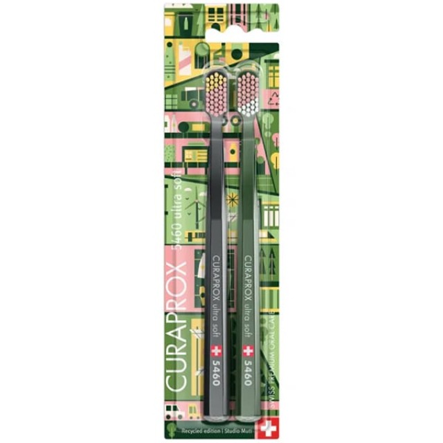 Curaprox 5460 Ultra Soft Toothbrush Μαλακή Οδοντόβουρτσα Ενηλίκων, 2τεμ