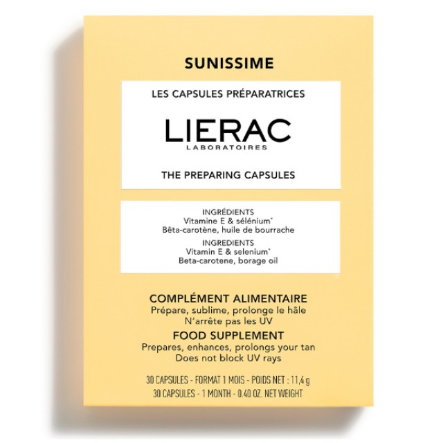 Lierac Sunissime Συμπλήρωμα Διατροφής Με Κάψουλες Προετοιμασίας Για Μαύρισμα 30caps
