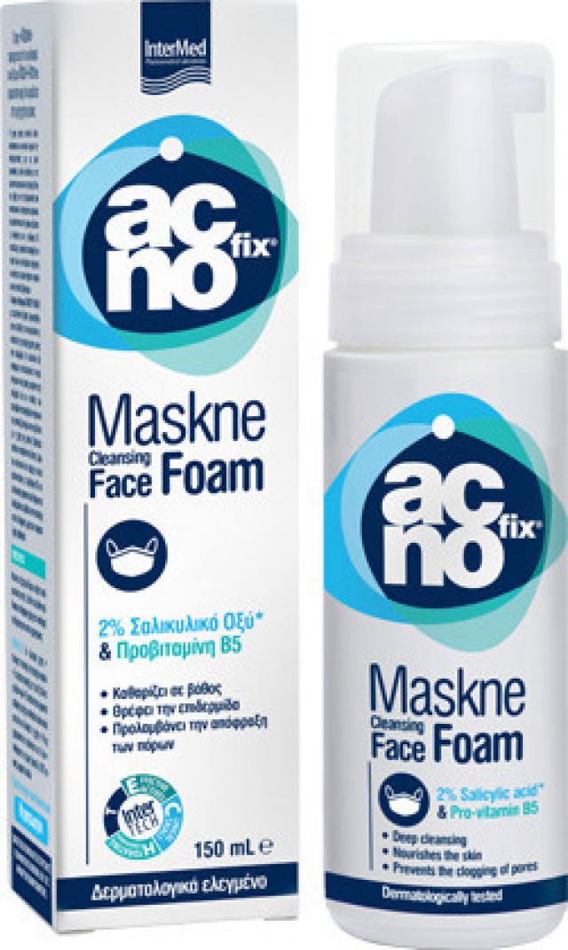 Intermed Αcnofix Maskne Cleansing Foam Αφρός Καθαρισμού για την Πρόληψη & Αντιμετώπιση Χρήσης Μάσκας στην Επιδερμίδα 150ml