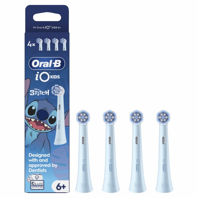 Oral-B iO Kids Disney Stitch Ηλεκτρική Κεφαλή Οδοντόβουρτσας απο 6+ ετών, 4τεμ